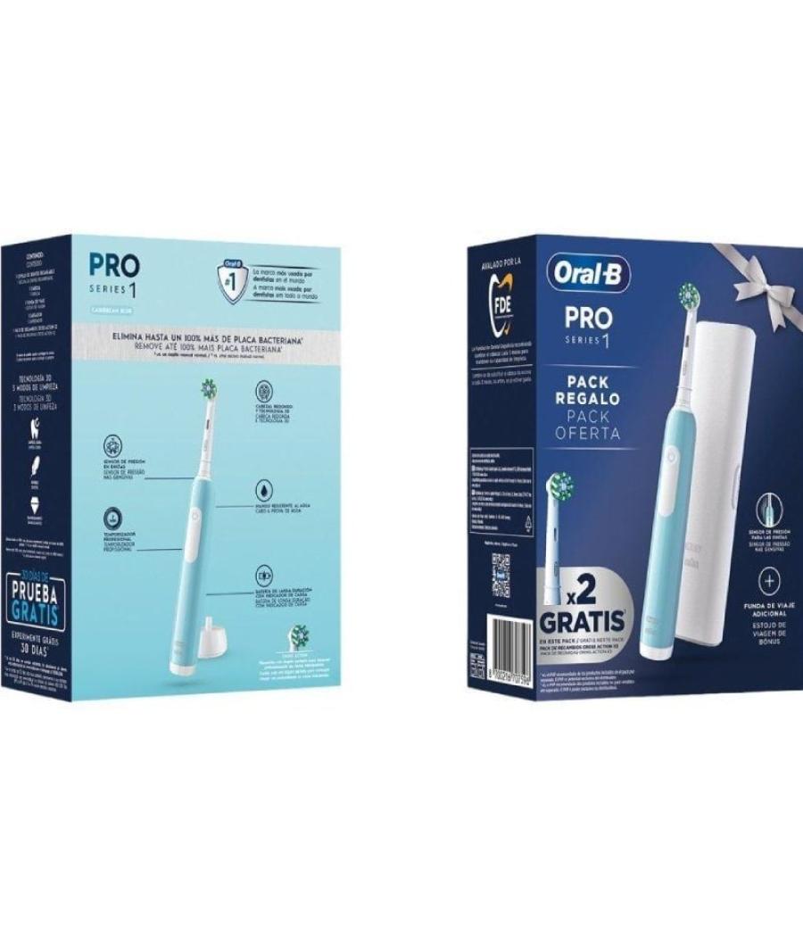 Cepillo dental braun oral-b pro series 1/ incluye 2 cabezales/ azul