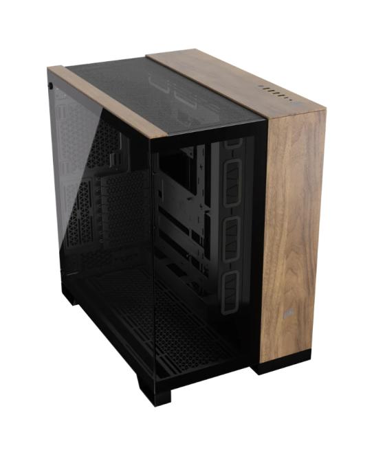 Caja semitorre atx 6500x tg black/walnut wood corsair