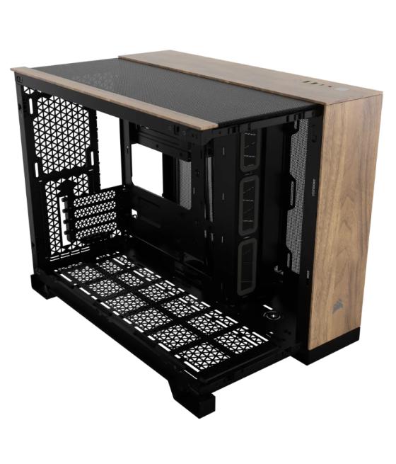 Caja microatx 2500x tg black/walnut wood corsair