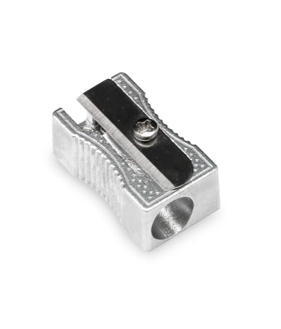 Sacapuntas q-connect metélico rectangular 1 uso