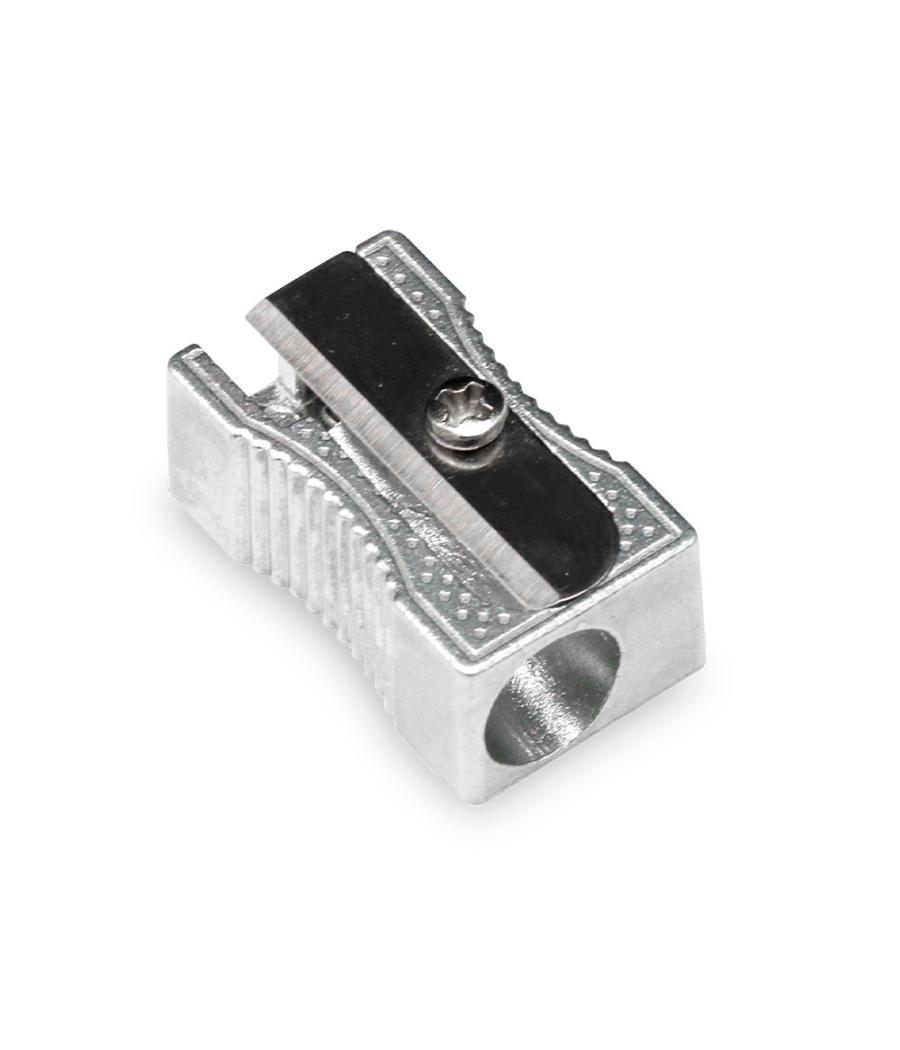 Sacapuntas q-connect metélico rectangular 1 uso