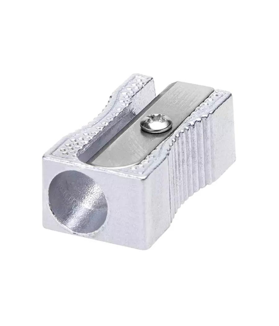 Sacapuntas q-connect metélico rectangular 1 uso
