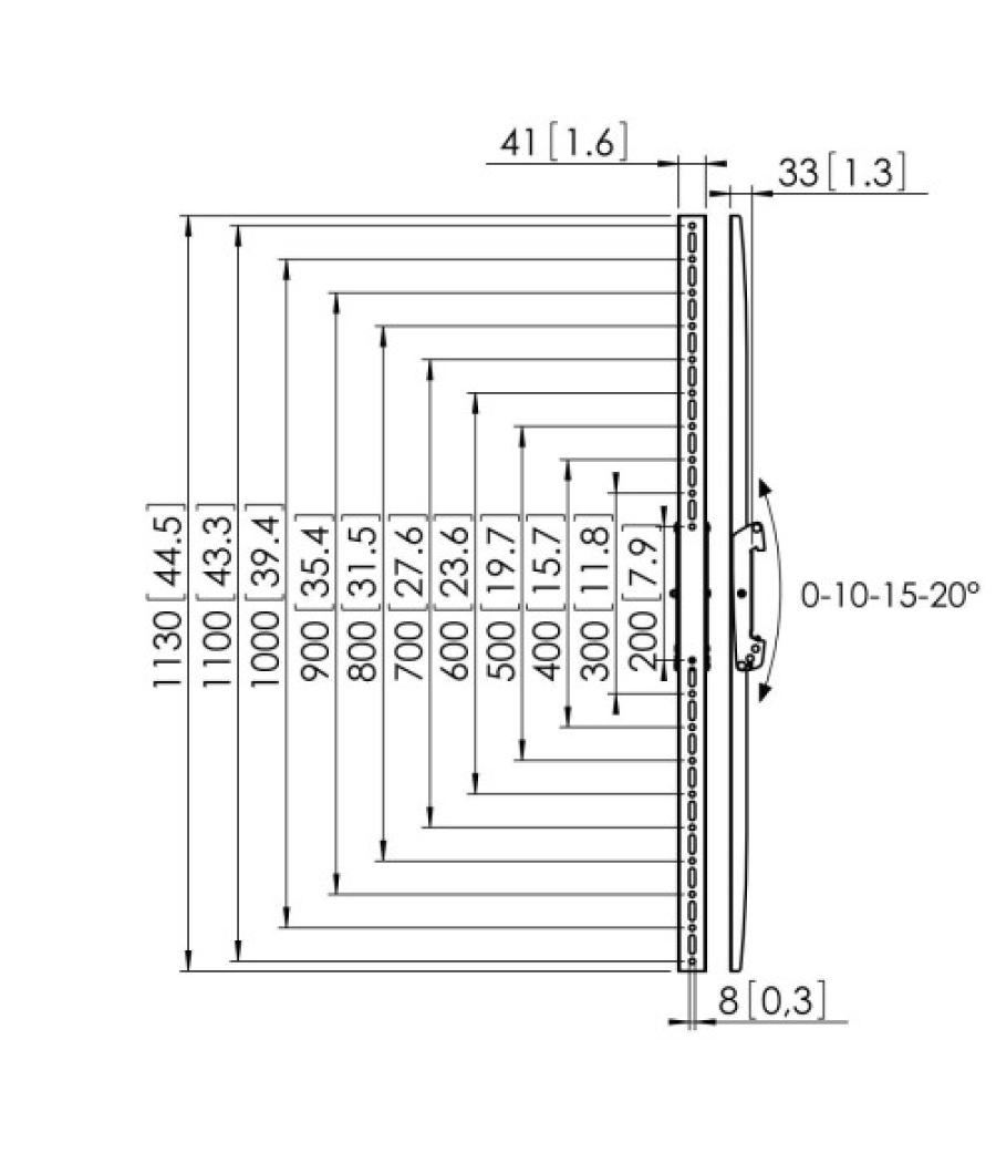 Vogels gama profesional interfaces verticales connect-it (pared, suelo, techo y techo suelo) pfs 3311 interface display strip 11