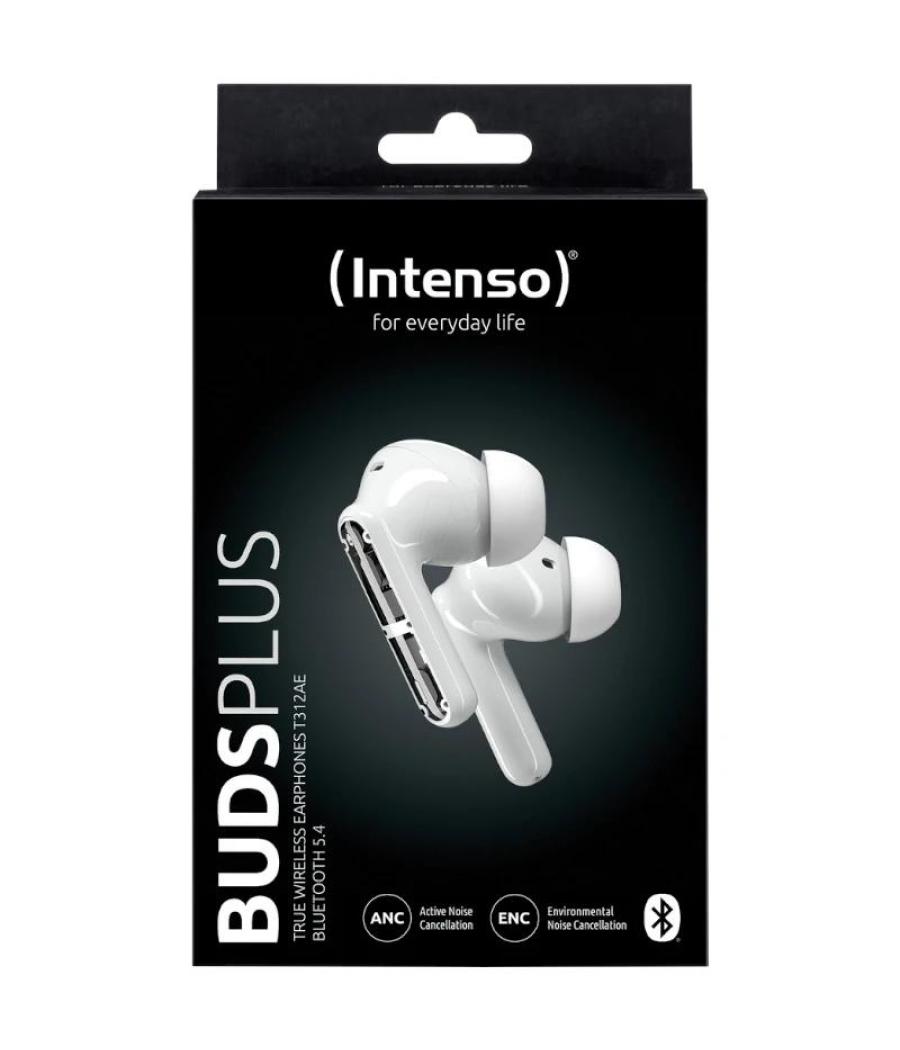 Intenso | buds plus auriculares tws anc+enc|blanco