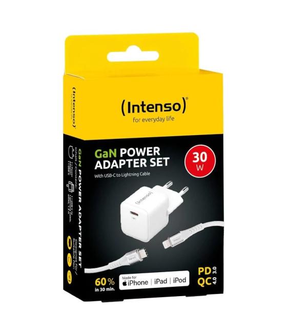 Intenso | cargador pared gan w30c usb-c|blanco