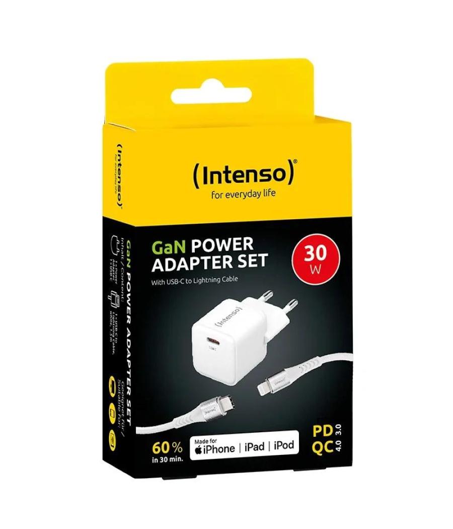 Intenso | kit cargador gan w30c + cable lightning