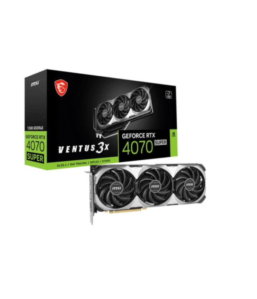 Vga msi rtx 4070 super 12g ventus 3x,nv,rtx4070super,12gb,gddr6x,192bit,3dp+1hdmi,torx fan 4.0,3 ventiladores