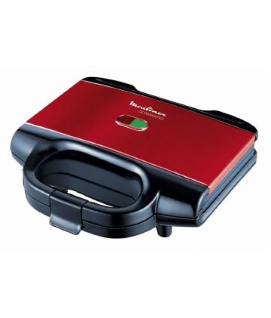 Sandwichera moulinex sm180811 placas con recubrimiento antiadherente 650w color rojo