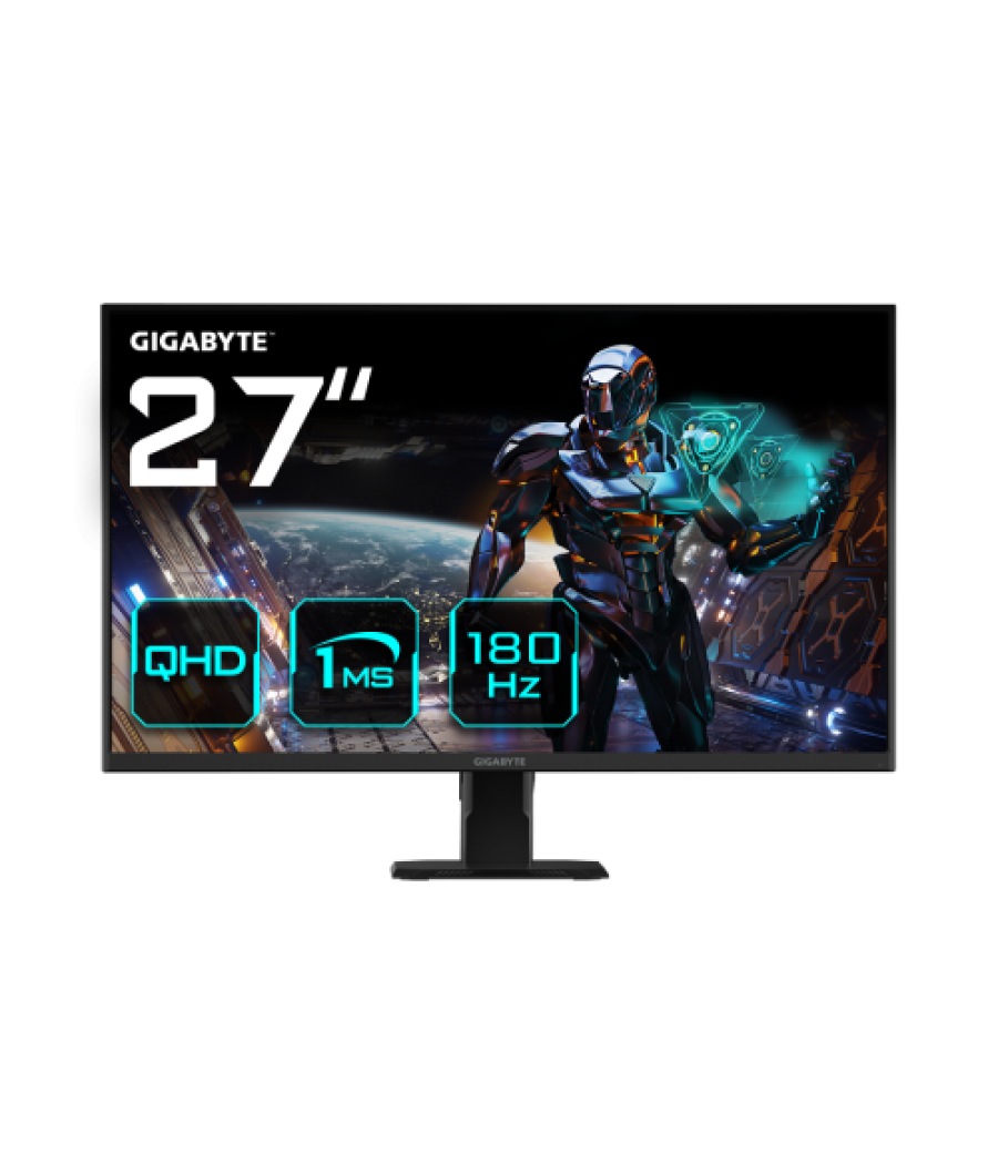 Gigabyte gs27qa 27" monitor de juego qhd - 2560 x 1440 (qhd), 180hz, 1ms, 300 cd/m2, freesync, hdr ready, hdmi 2.0, displayport 