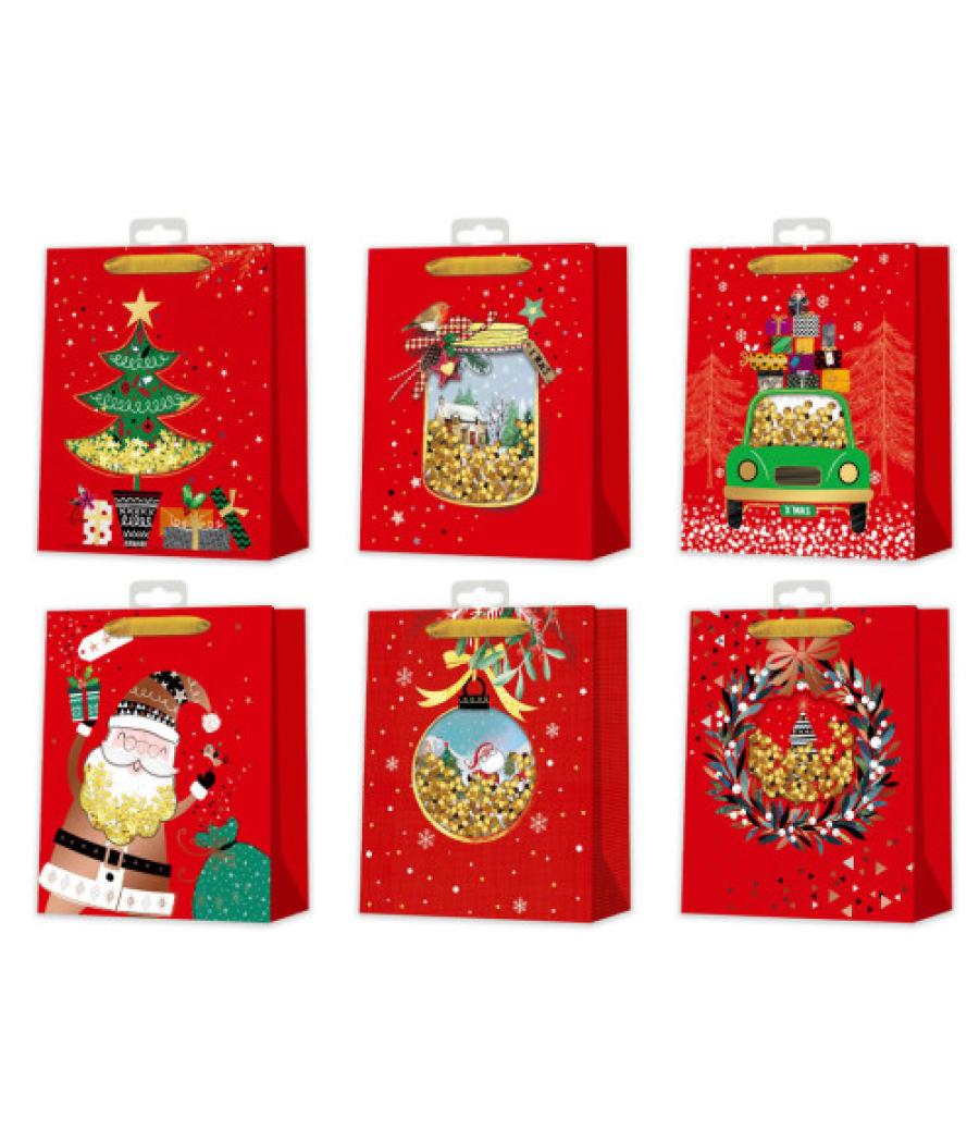 Bolsa navidad roja c/ confetti bismark 332865