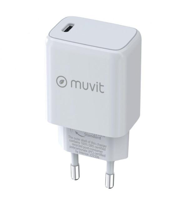 Cargador de pared muvit for change mcacc0012/ 1xusb tipo-c/ 20w