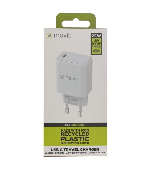 Cargador de pared muvit for change mcacc0012/ 1xusb tipo-c/ 20w