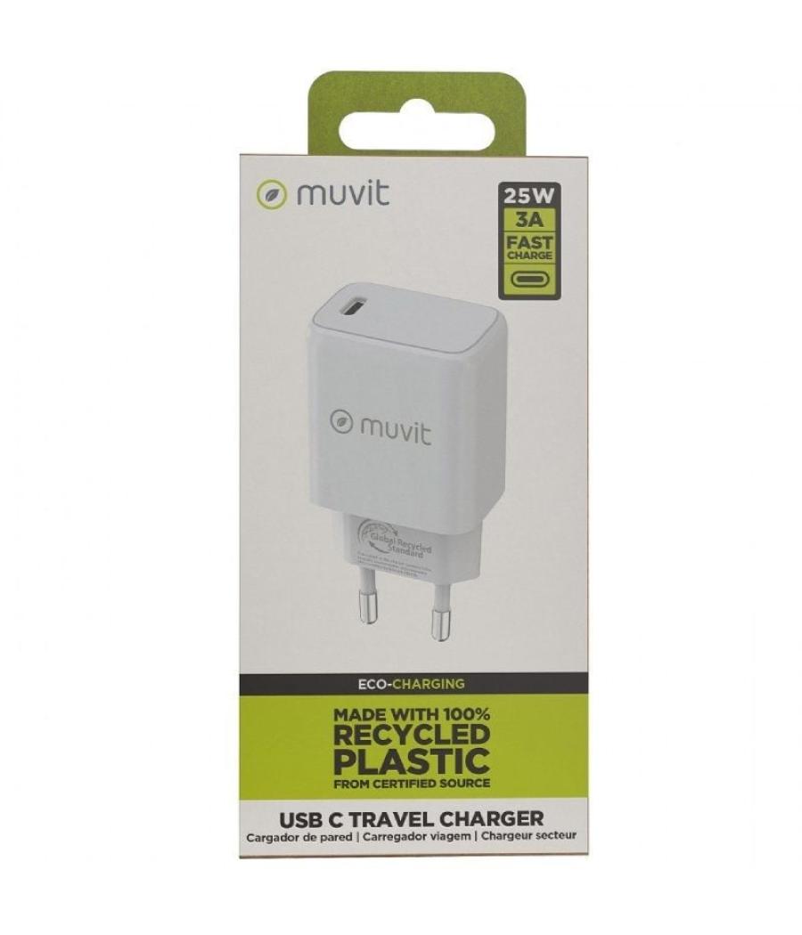 Cargador de pared muvit for change mcacc0012/ 1xusb tipo-c/ 20w