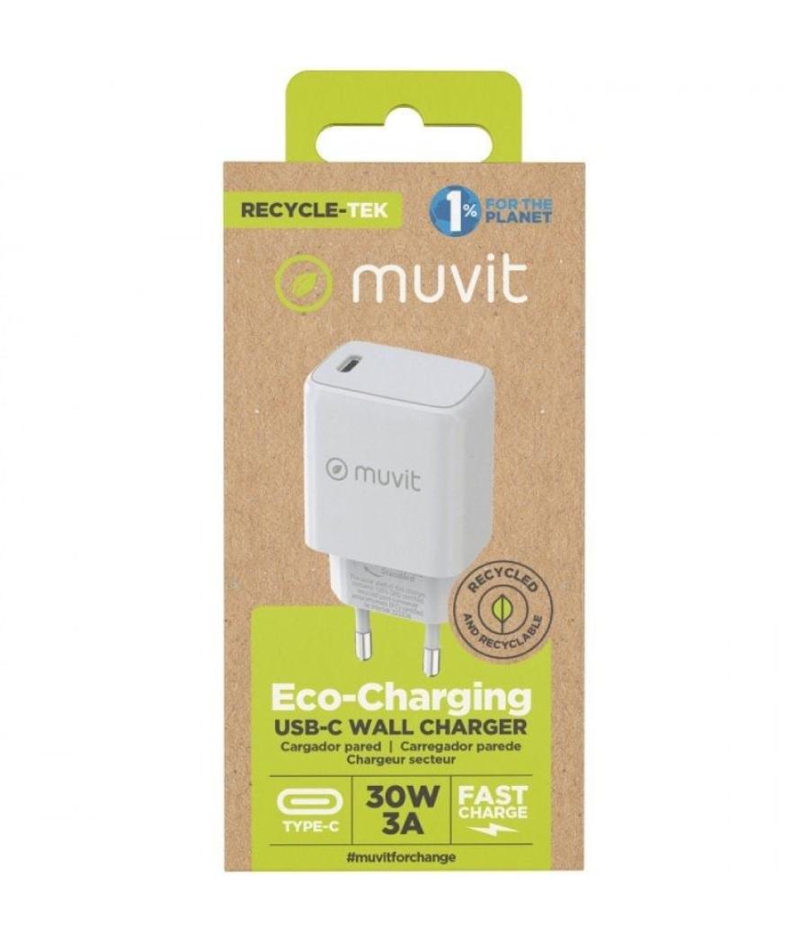 Cargador de pared muvit for change mcacc0014/ 1xusb tipo-c/ 30w