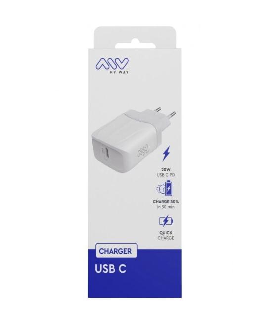 Cargador de pared myway mwacc0005/ 1xusb tipo-c/ 20w