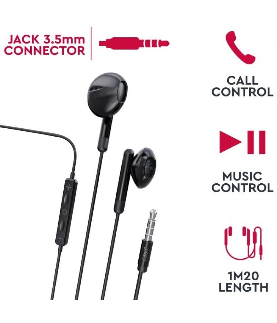 Auriculares intrauditivos myway mwhph0019/ con micrófono/ jack 3.5/ negros