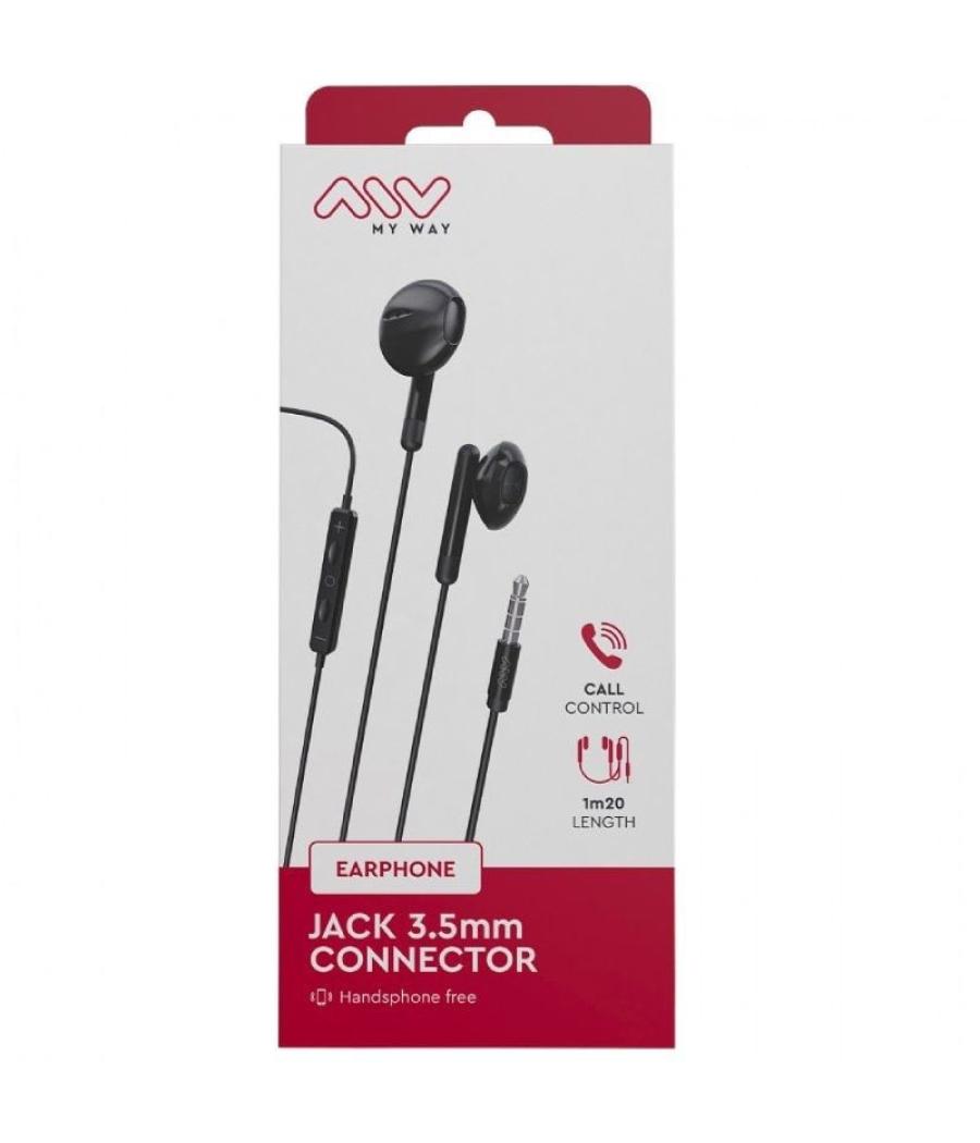 Auriculares intrauditivos myway mwhph0019/ con micrófono/ jack 3.5/ negros