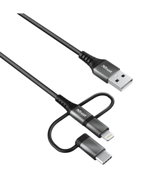 Trust 23572 cable USB 1 m USB 2.0 USB A USB C/Micro-USB B/Lightning Negro