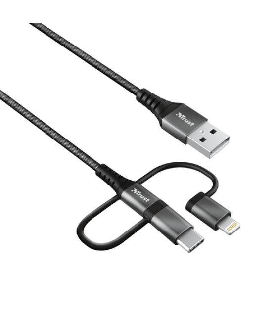 Trust 23572 cable USB 1 m USB 2.0 USB A USB C/Micro-USB B/Lightning Negro