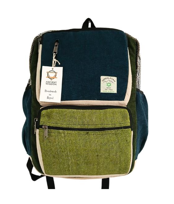 Mochila grande de cáñamo - Teal & Sage