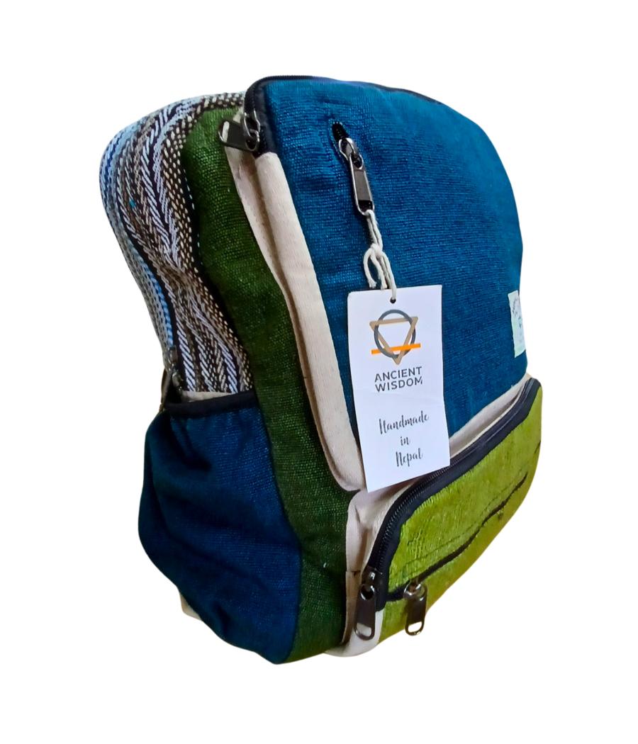 Mochila grande de cáñamo - Teal & Sage