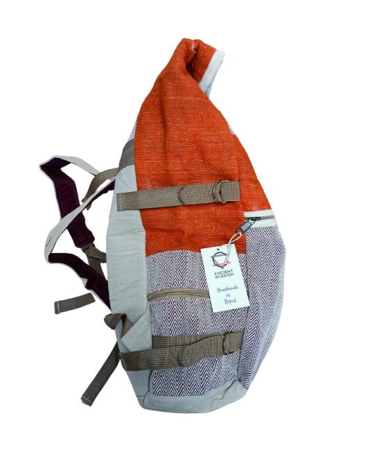 Mochila para Senderismo de Cáñamo - Naranja Atardecer