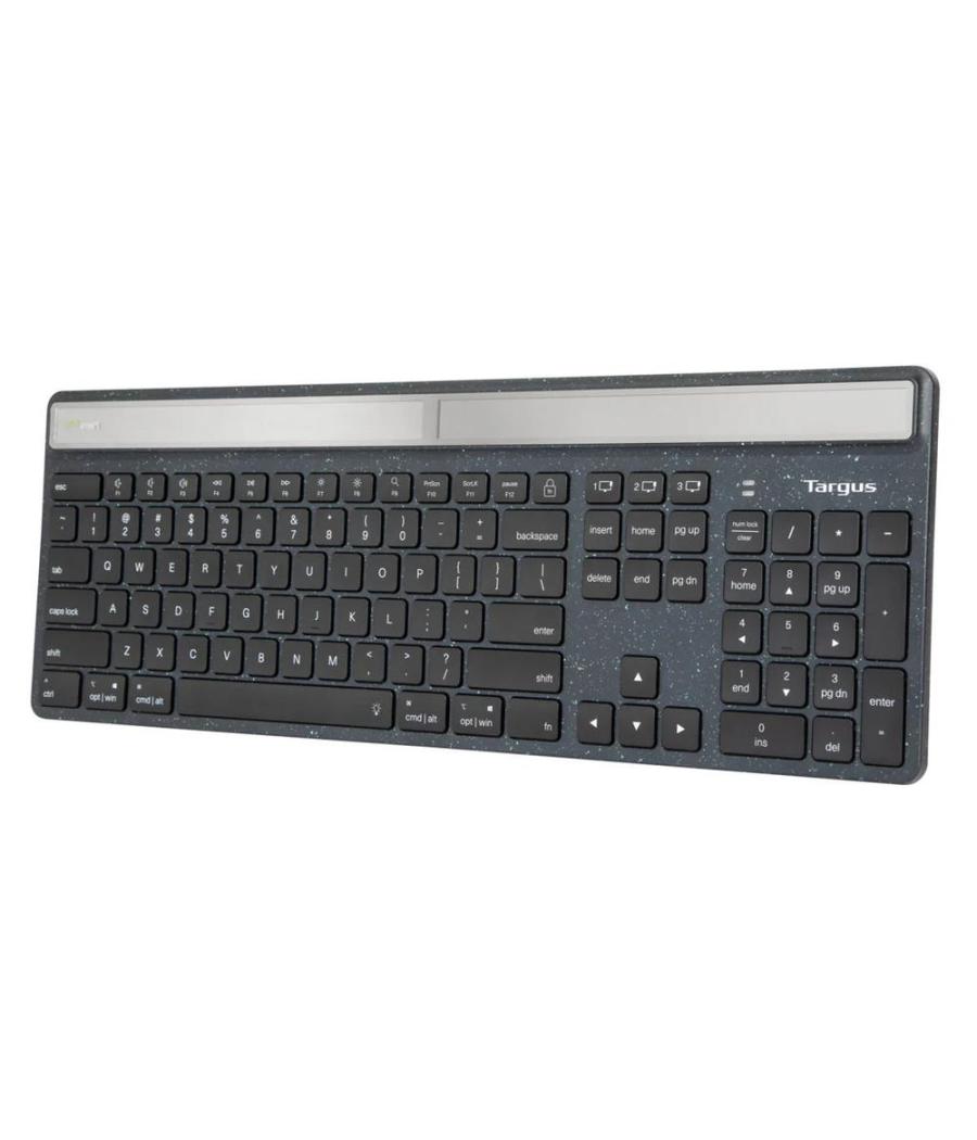 Teclado inalambrico targus akb868es ecosmart solar keyboard antimicrobiano bluetooth full size usb - c negro