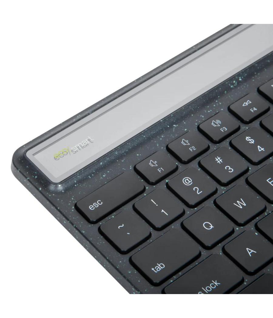 Teclado inalambrico targus akb868es ecosmart solar keyboard antimicrobiano bluetooth full size usb - c negro