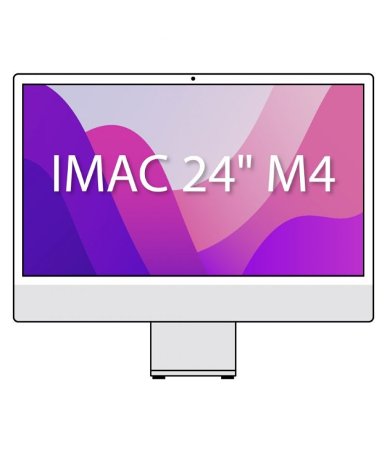 Apple imac 24' retina 4,5k / m4 10-core cpu/ 16gb/ 256gb ssd/ 10-core gpu/ cristal nanotexturizado/ plata