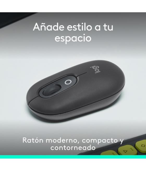 Logitech POP Mouse, ratón inalámbrico Bluetooth compacto y portátil con botones programables y clics discretos, tecnología Easy-