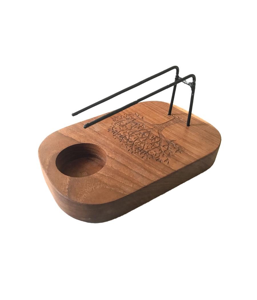 Calentador Palo Santo - Madera de Teca - Diseño Árbol de la Vida