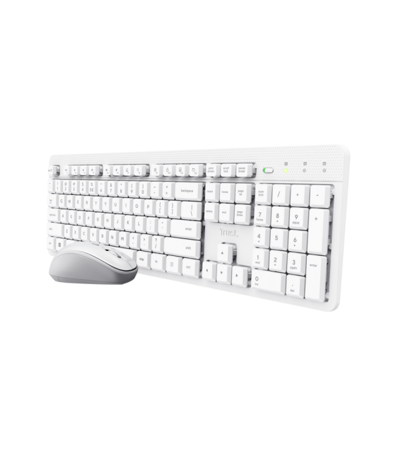 Kit teclado + raton wireless silencioso ody ii blanco trust