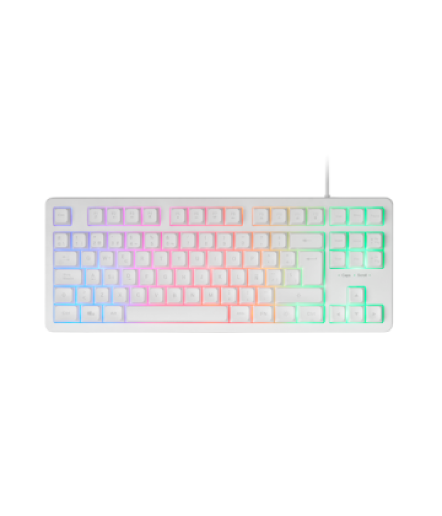 Teclado h-mech gaming mars gaming mk023 frances color blanco tamaño compacto tkl iluminacion rgb