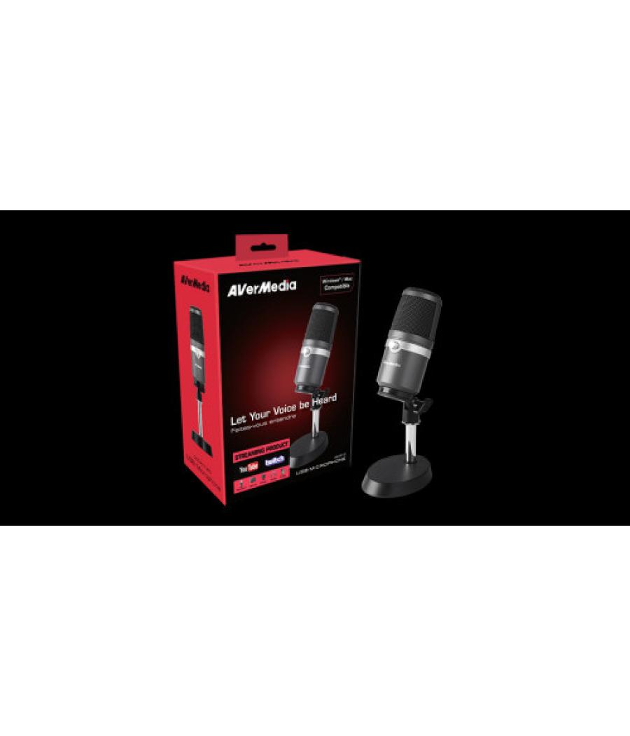 Avermedia am310 micrófono para pc negro, plata