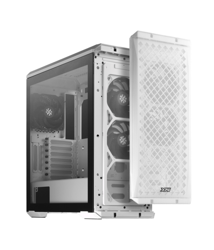 Caja gaming xpg defender e-atx 2xusb sin fuente blanco