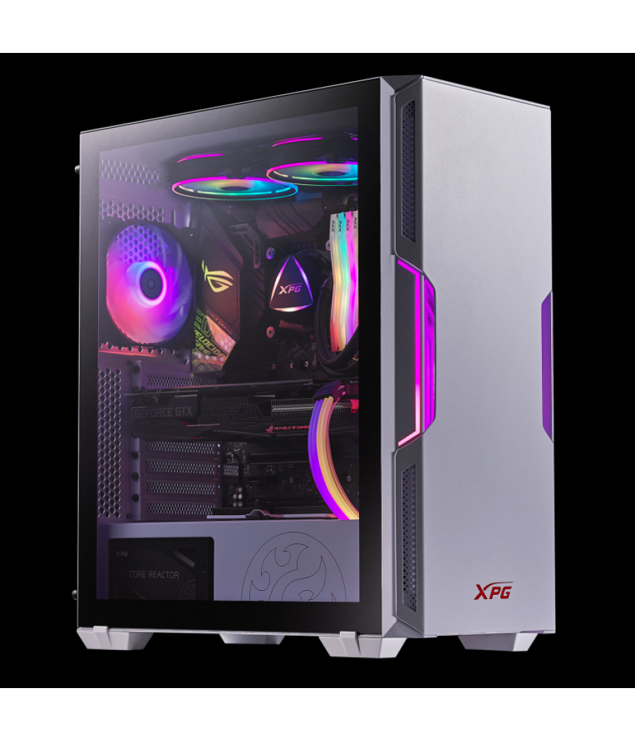 Caja gaming xpg starker atx 2xusb sin fuente argb blanco