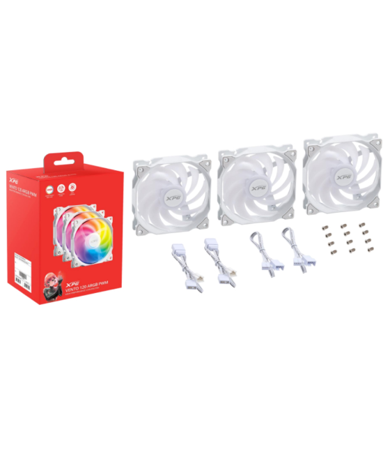 Ventilador caja xpg vento 120mm blanco rgb x3