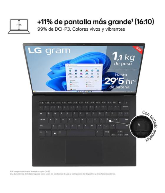 LG Gram 14Z90S Intel Core Ultra 5 125H Portátil 35,6 cm (14") WUXGA 16 GB LPDDR5-SDRAM 512 GB SSD Windows 11 Pro Negro