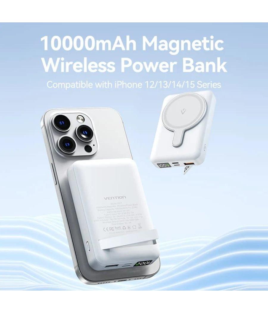 Powerbank 10000mah vention fhtb0/ 22.5w/ wireless/ negro