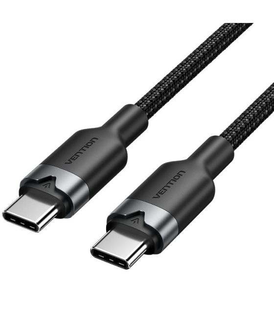 Cable usb 2.0 tipo-c 3a vention trdbh/ usb tipo-c macho - usb tipo-c macho/ hasta 60w/ 480mbps/ 2m/ negro