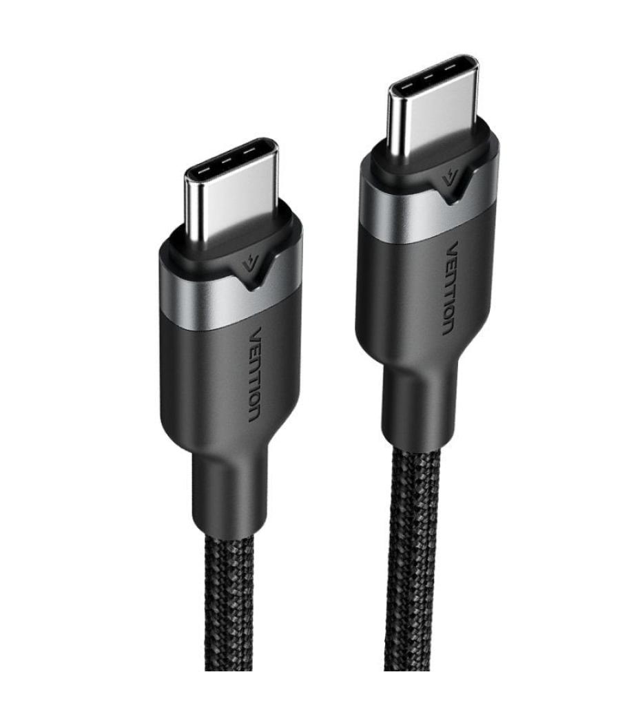 Cable usb 2.0 tipo-c 3a vention trdbh/ usb tipo-c macho - usb tipo-c macho/ hasta 60w/ 480mbps/ 2m/ negro