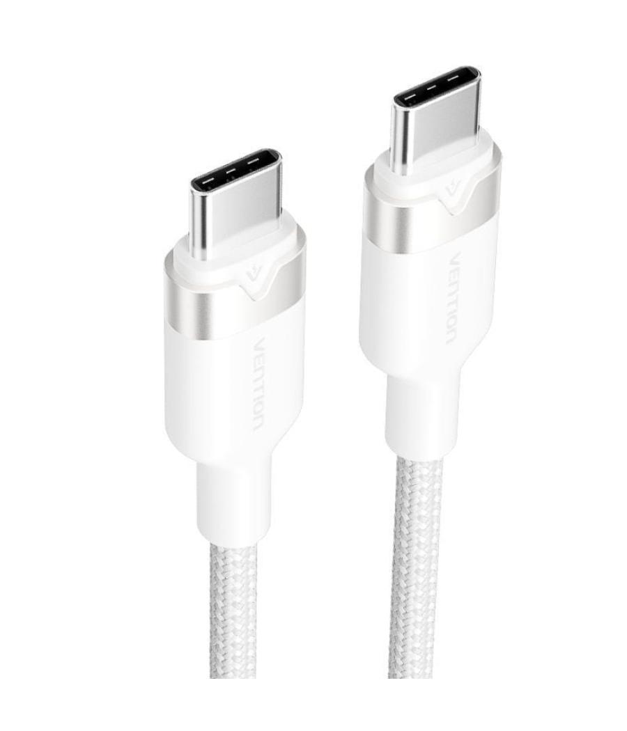 Cable usb 2.0 tipo-c 3a vention trdwf/ usb tipo-c macho - usb tipo-c macho/ hasta 60w/ 480mbps/ 1m/ blanco