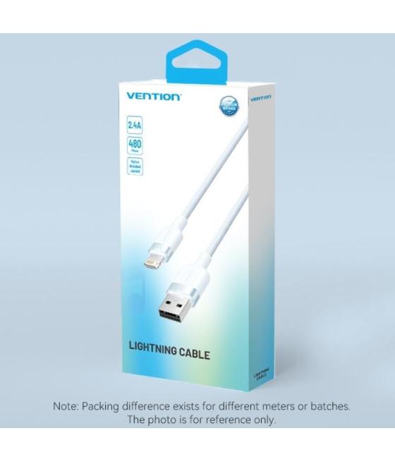 Cable usb 2.0 lightning vention lansf/ usb macho - lightning macho/ 480mbps/ 1m/ azul