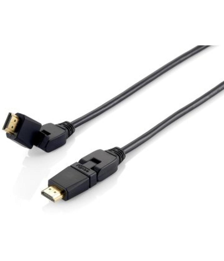 Cable hdmi equip hdmi 2.0 high speed con ethernet 2m conectores pivotantes 180º 119362