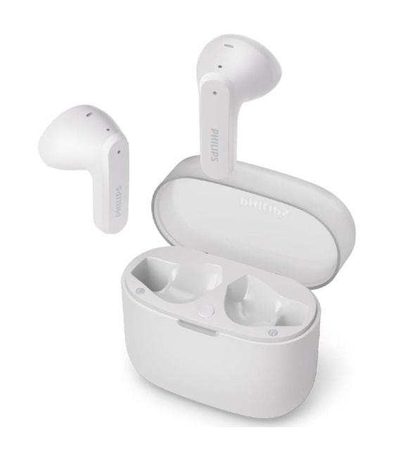 Auriculares bluetooth philips tat2139wh con estuche de carga/ autonomía 7h/ blancos