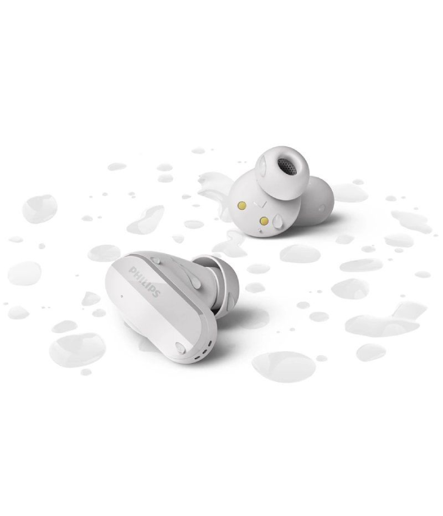 Auriculares bluetooth philips tat3508wt con estuche de carga/ autonomía 7h/ blancos