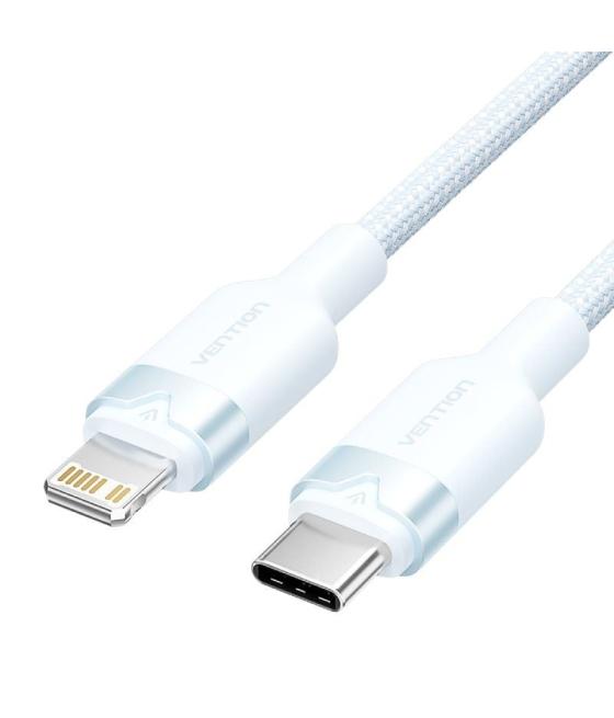 Cable usb tipo-c lightning vention lalsf/ usb tipo-c macho - lightning macho/ 27w/ 480mbps/ 1m/ azul