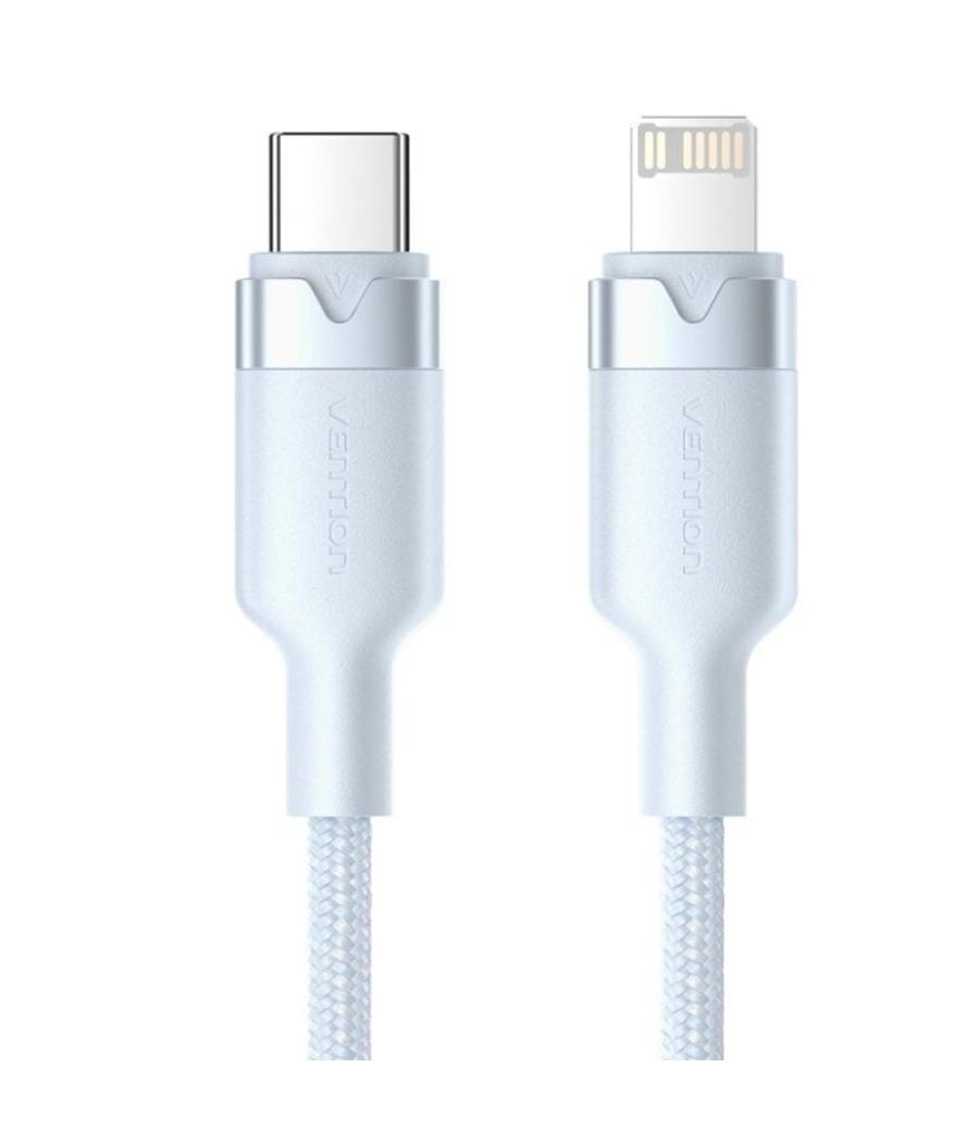 Cable usb tipo-c lightning vention lalsf/ usb tipo-c macho - lightning macho/ 27w/ 480mbps/ 1m/ azul