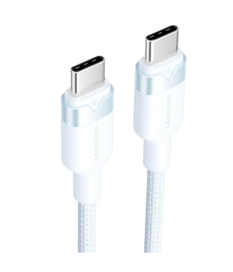 Cable usb 2.0 tipo-c 3a vention trdsf/ usb tipo-c macho - usb tipo-c macho/ hasta 60w/ 480mbps/ 1m/ azul