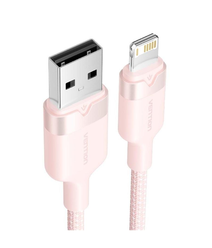 Cable usb lightning vention lanbh/ usb macho - lightning macho/ 480mbps/ 1m/ rosa